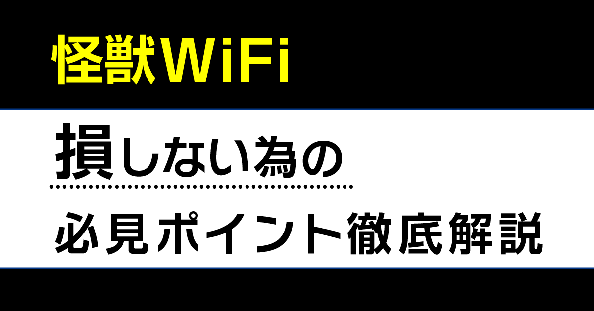 怪獣WiFi損しない為の必見ポイント徹底解説